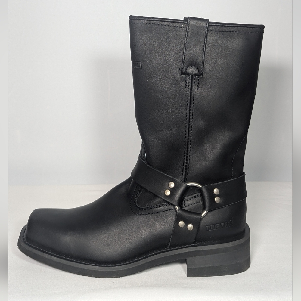 NEW Ad Tec Mens 13 Inch Leather Harness Motorcycle Boot sz 11 black